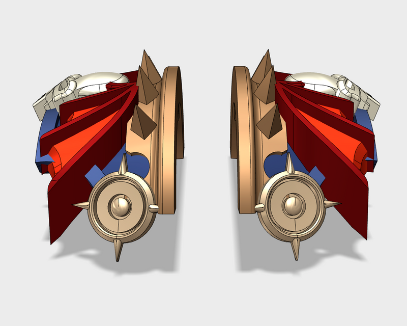 6x Nightmare Legion - 3rd Ed. Cataphractii Warsmith Shoulders