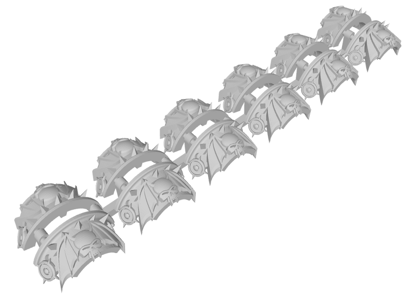 6x Nightmare Legion - 3rd Ed. Cataphractii Warsmith Shoulders