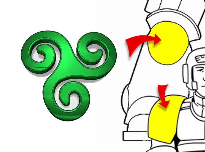 20x Triskelion - Tiny Convex Insignias (3mm)