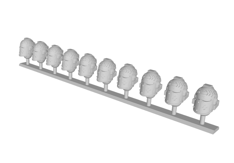 10x Maltese Cross - Laureled Templar Helms (30k Scale)