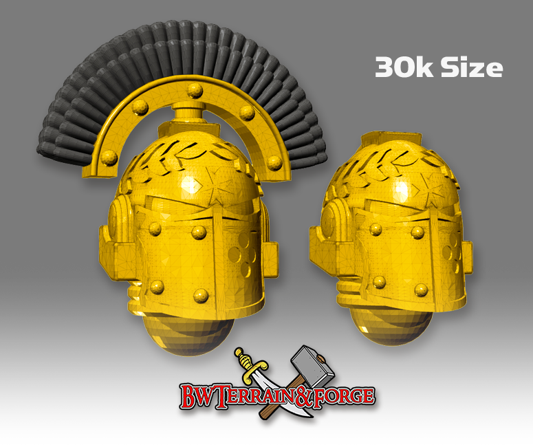 10x Maltese Cross - Laureled Templar Squad Helms (30k Scale)