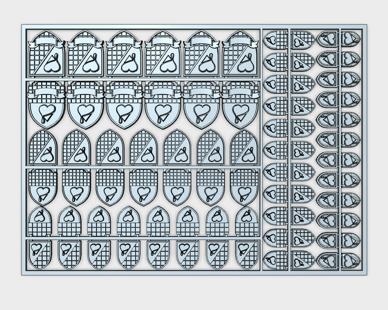 Lamented Heart Crest - Flat Vehicle Insignia pack