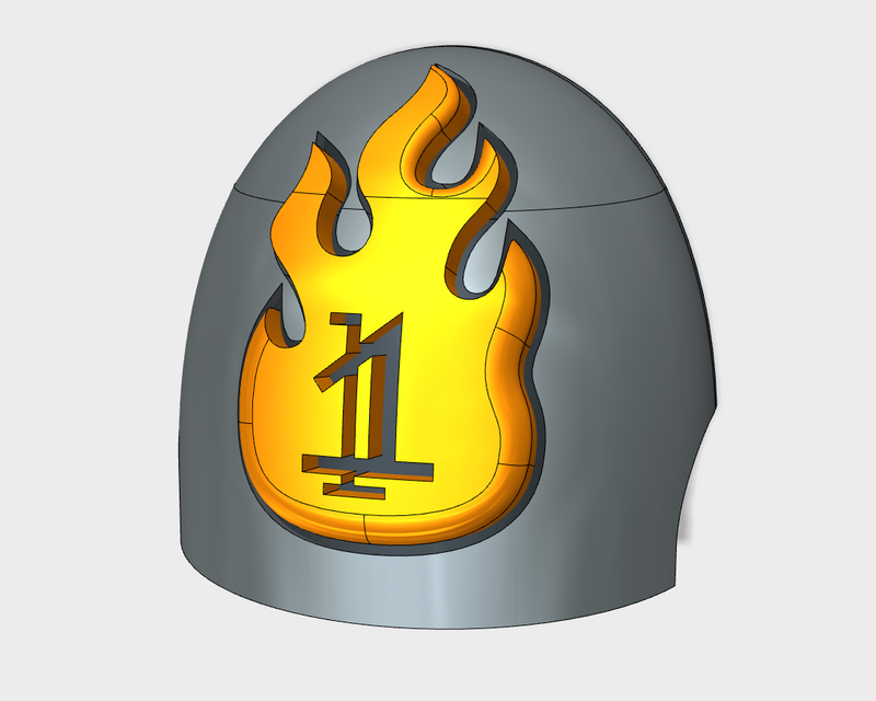 10x Flame/ Goth 1 - G:10 Right Shoulder Pads