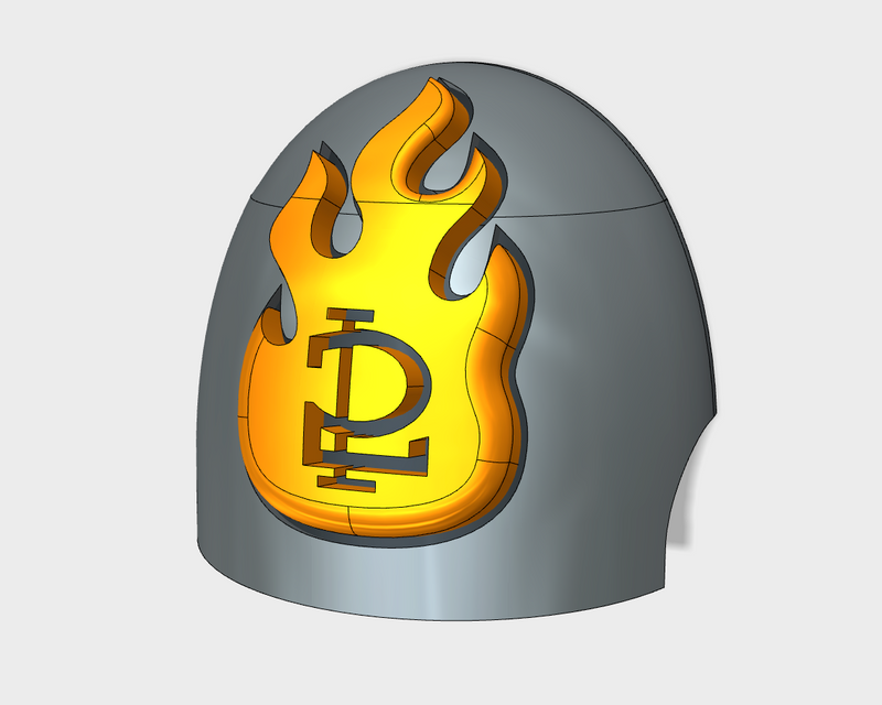 10x Flame/ Goth 2 - G:10 Right Shoulder Pads