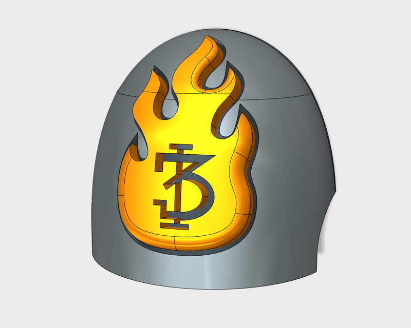 10x Flame/ Goth 3 - G:10 Right Shoulder Pads