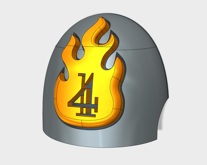 10x Flame/ Goth 4 - G:10 Right Shoulder Pads