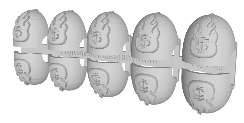 10x Flame/ Goth 5 - G:10 Right Shoulder Pads