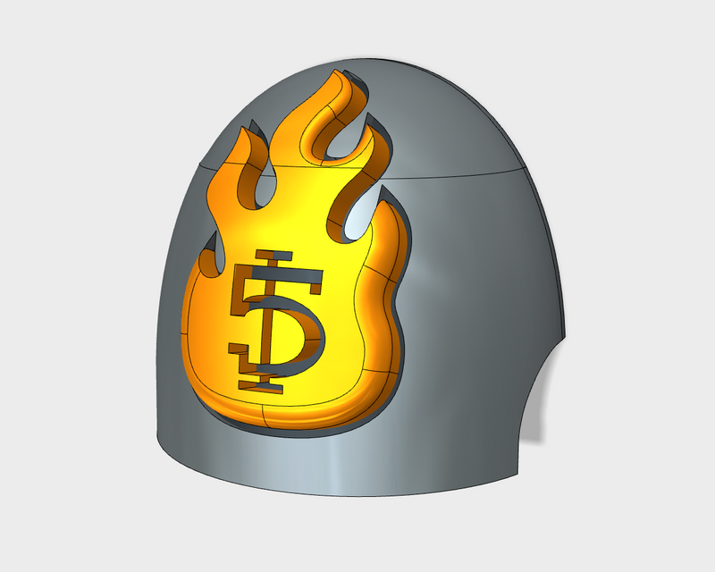 10x Flame/ Goth 5 - G:10 Right Shoulder Pads