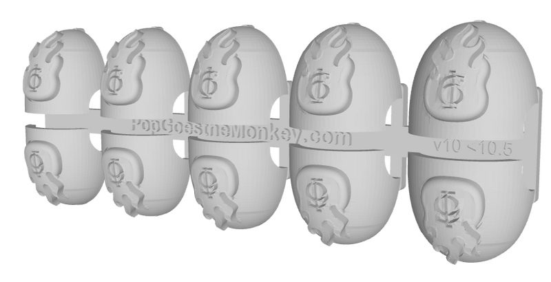 10x Flame/ Goth 6 - G:10 Right Shoulder Pads