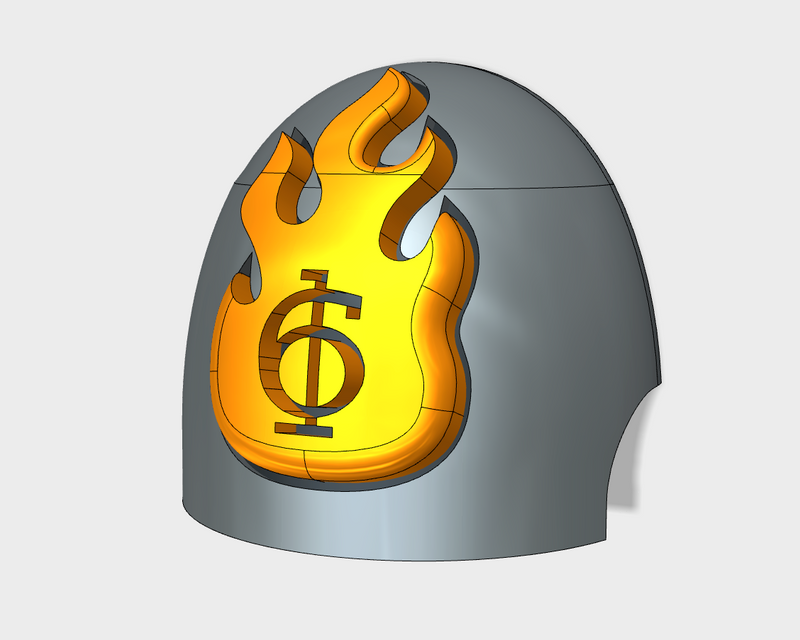 10x Flame/ Goth 6 - G:10 Right Shoulder Pads
