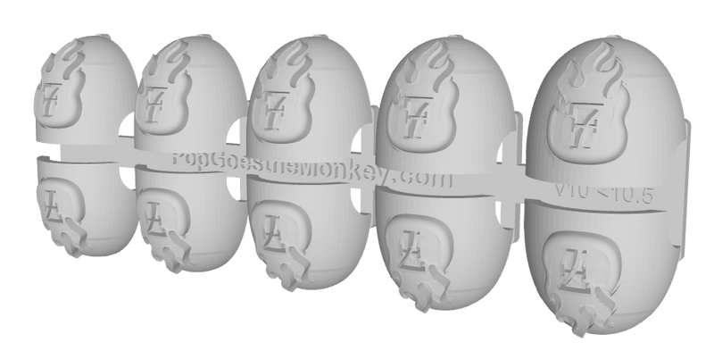 10x Flame/ Goth 7 - G:10 Right Shoulder Pads