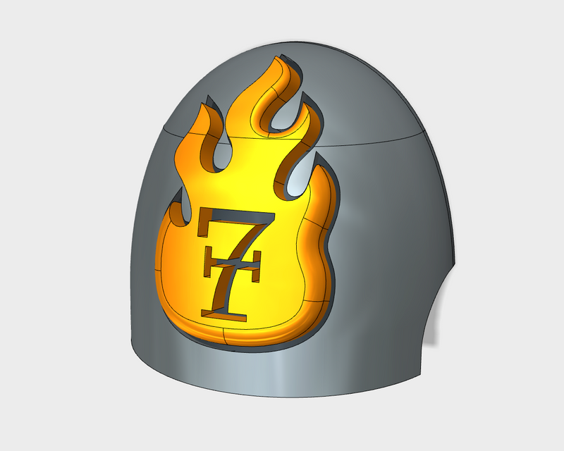 10x Flame/ Goth 7 - G:10 Right Shoulder Pads