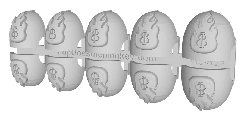 10x Flame/ Goth 8 - G:10 Right Shoulder Pads