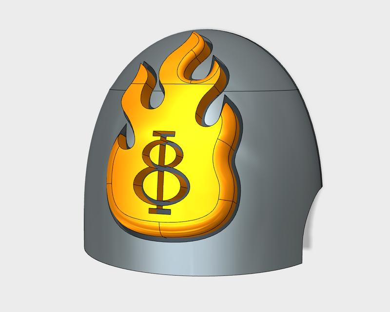 10x Flame/ Goth 8 - G:10 Right Shoulder Pads