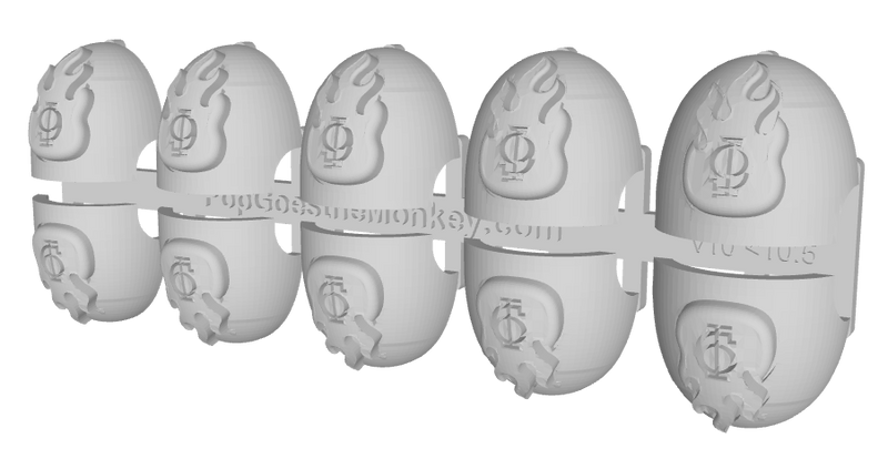 10x Flame/ Goth 9 - G:10 Right Shoulder Pads