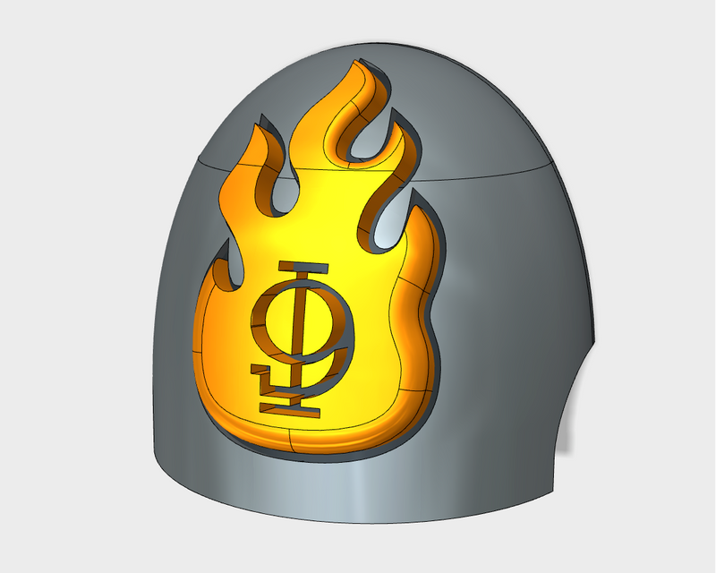 10x Flame/ Goth 9 - G:10 Right Shoulder Pads