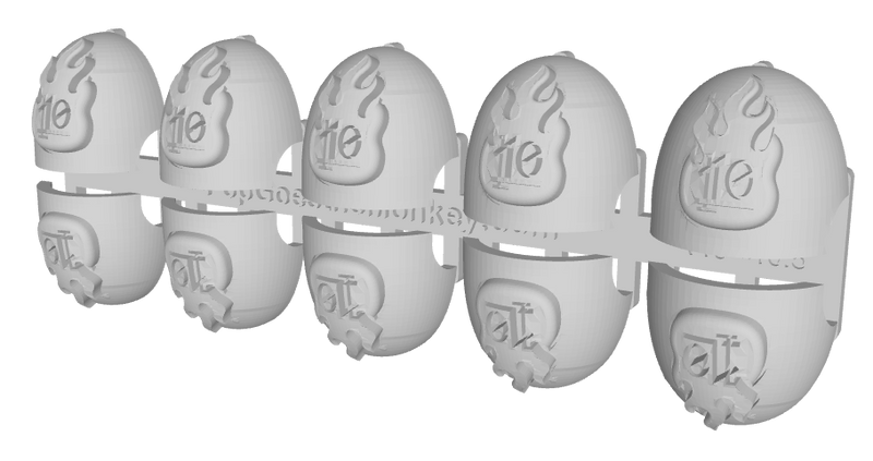 10x Flame/ Goth 10 - G:10 Right Shoulder Pads