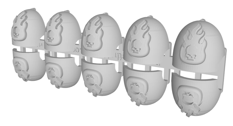 10x Flame Skull - G:10 Right Shoulder Pads