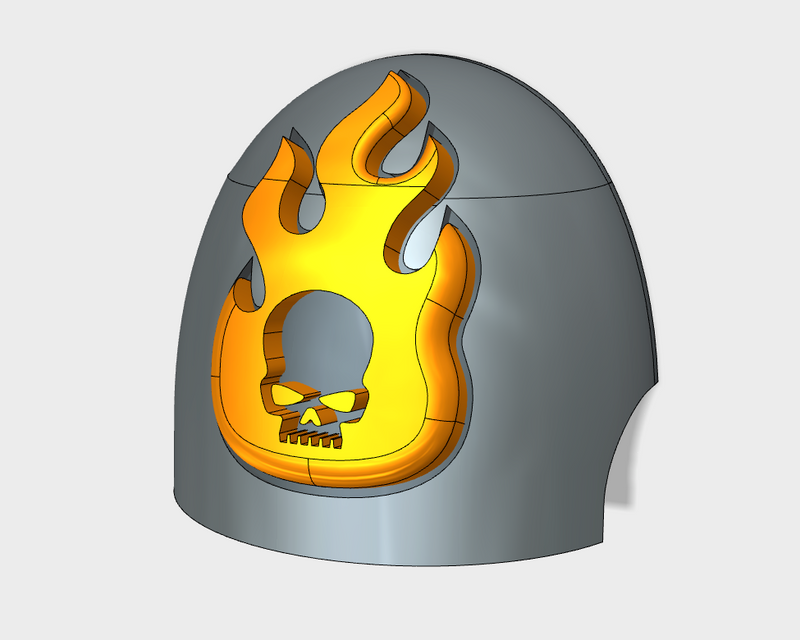 10x Flame Skull - G:10 Right Shoulder Pads
