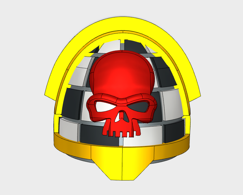 10x Checkered Skull - G:11b Shoulder Pads