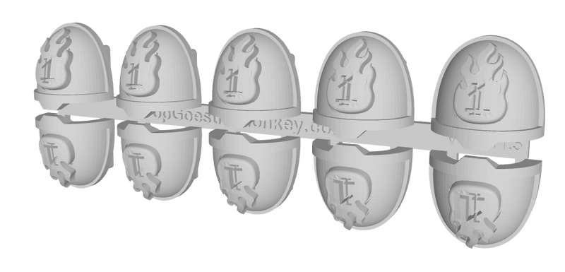 10x Flame/ Goth 1 - G:11a Shoulder Pads