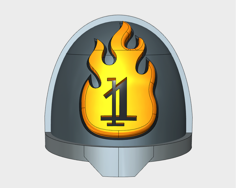 10x Flame/ Goth 1 - G:11a Shoulder Pads