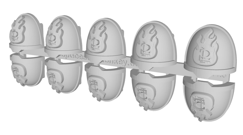 10x Flame/ Goth 2 - G:11a Shoulder Pads