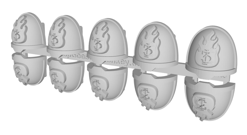 10x Flame/ Goth 3 - G:11a Shoulder Pads