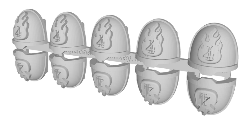 10x Flame/ Goth 4 - G:11a Shoulder Pads
