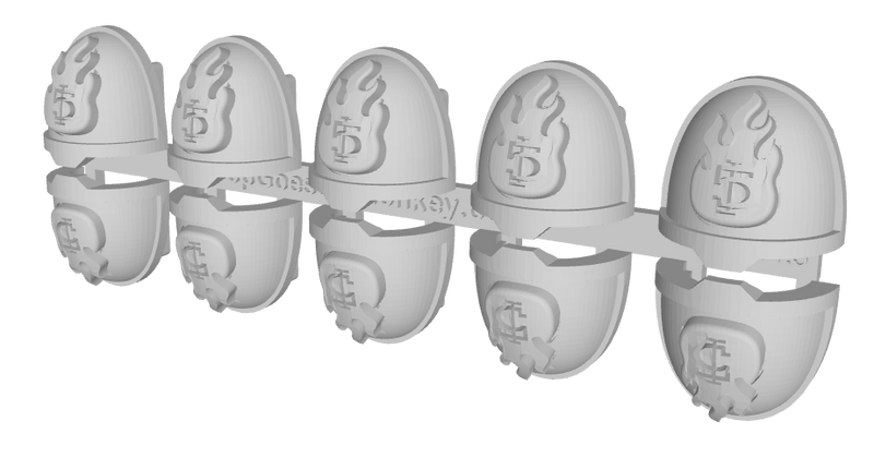 10x Flame/ Goth 5 - G:11a Shoulder Pads