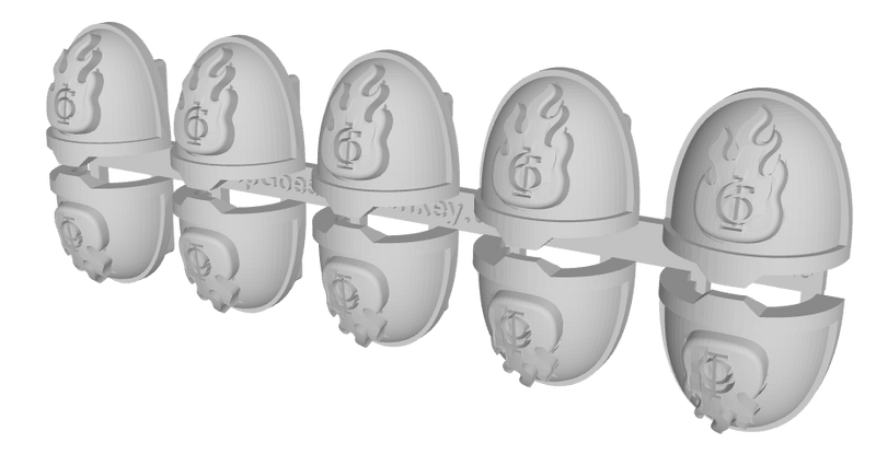 10x Flame/ Goth 6 - G:11a Shoulder Pads