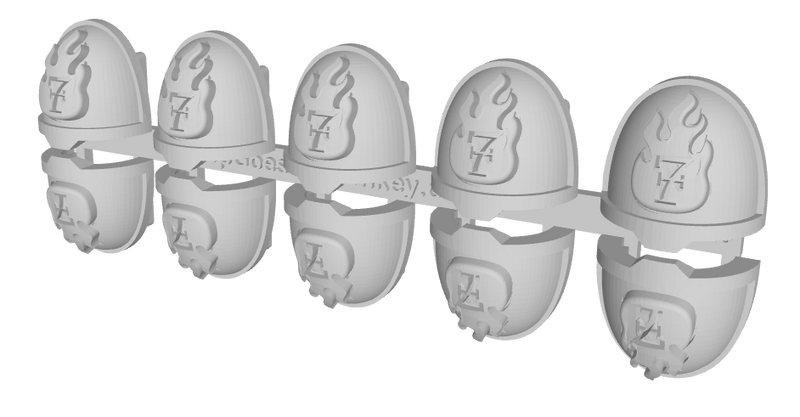 10x Flame/ Goth 7 - G:11a Shoulder Pads