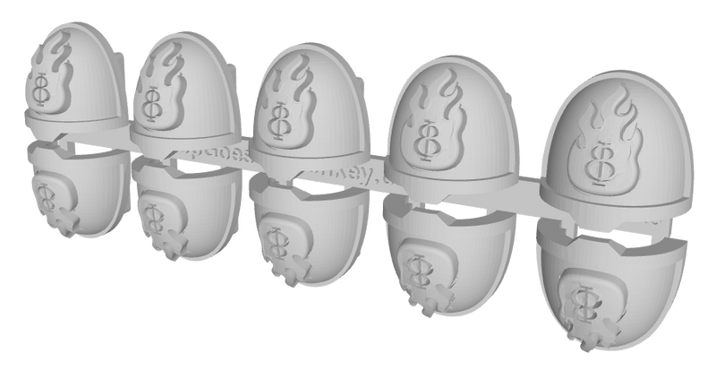 10x Flame/ Goth 8 - G:11a Shoulder Pads