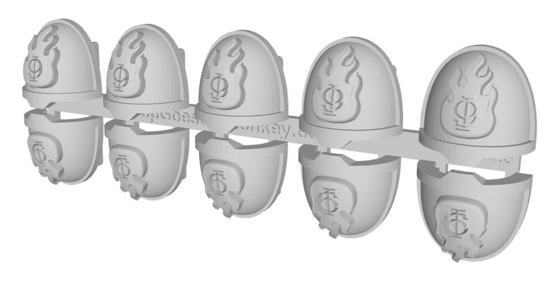 10x Flame/ Goth 9 - G:11a Shoulder Pads