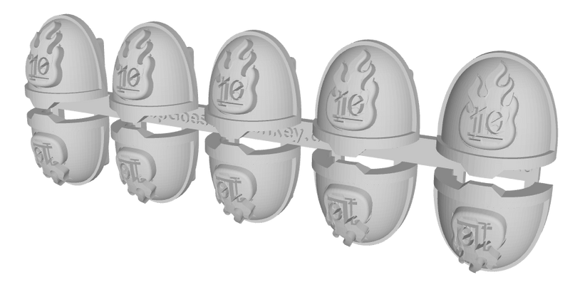 10x Flame/ Goth 10 - G:11a Shoulder Pads