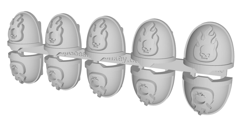 10x Flame Skull - G:11a Shoulder Pads