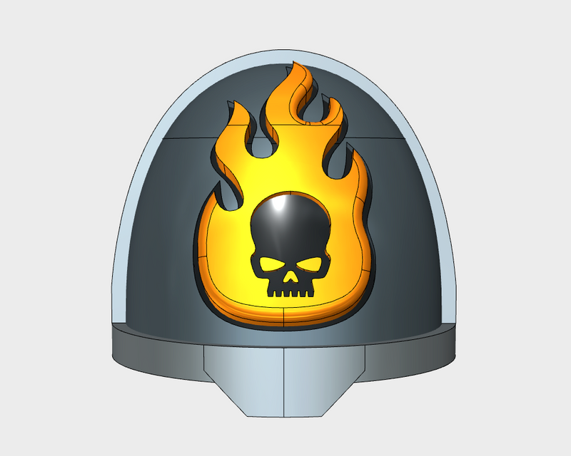 10x Flame Skull - G:11a Shoulder Pads
