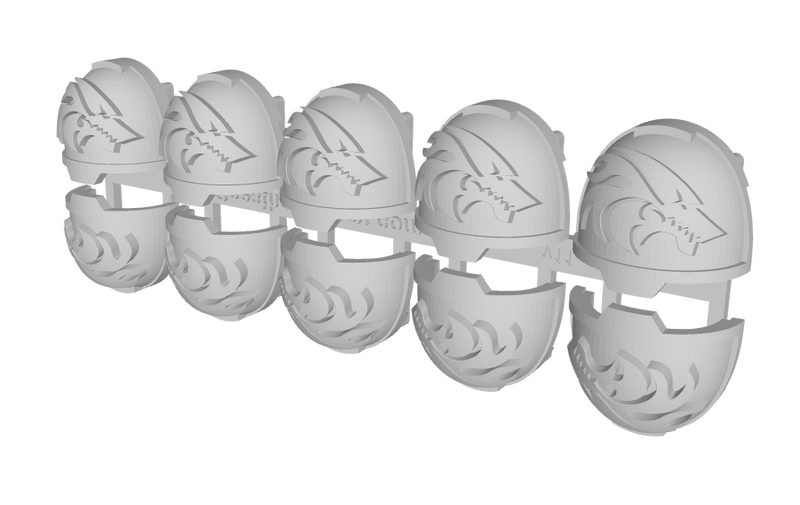 10x Flame Wolf - G:13a Right Shoulders