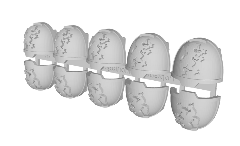 10x Wolf Rampant - G:13a Right Shoulders