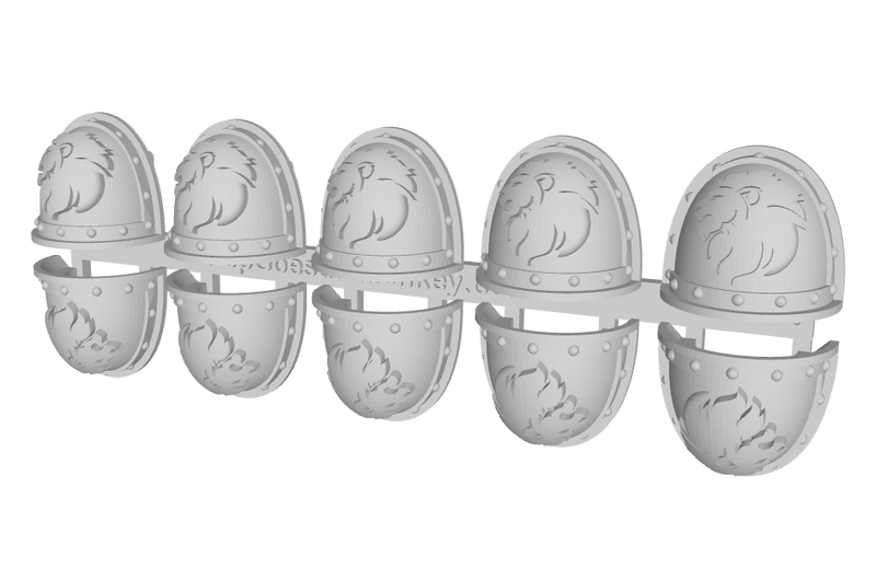10x Crimson Lions - G:2b Shoulder Pads