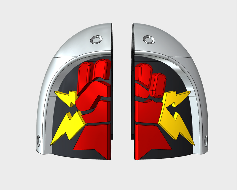 10x Excoriators - G:5 Studded Umbra Shoulder Pads