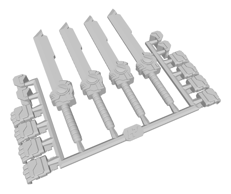 4x Standard Mech : CB-1 Combat Blades (Human Hands)