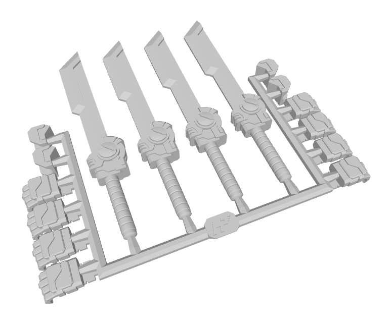 4x Standard Mech : CB-2 Combat Blades (Human Hands)