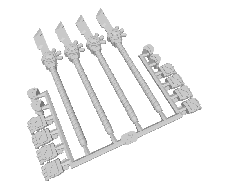 4x Standard Mech : CB-3 Combat Blades (Human Hands)