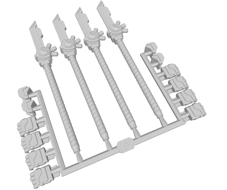 4x Standard Mech : CB-4 Combat Blades (Human Hands)