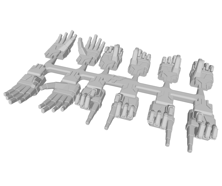 3x Standard Mech : Human Hands Set 1