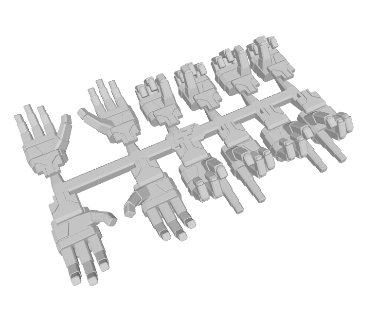 3x Standard Mech : Xeno Hands Set 1