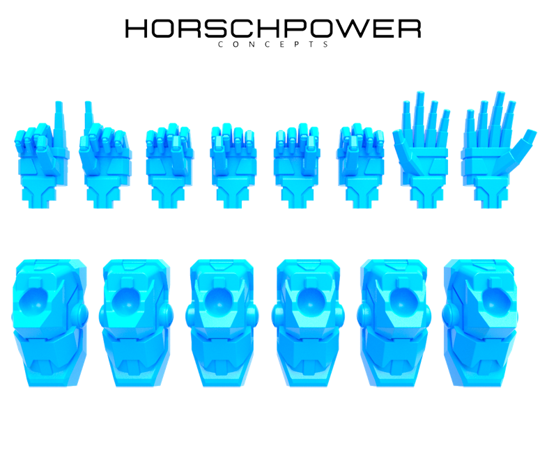 3x Standard Mech : Human Hands & Feet Set 1