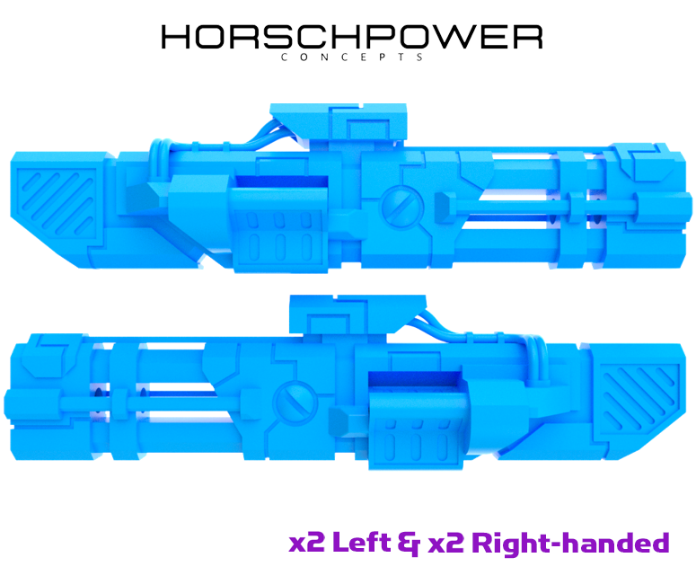 4x Standard Mech : Arm-Mount Energy Revolvers - Long Barrel (L&R)