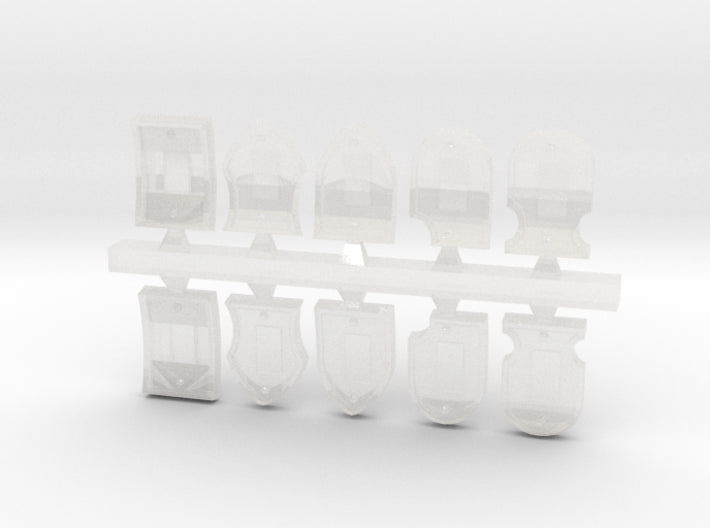 10x Blank - Rimmed Shoulder Shield variety